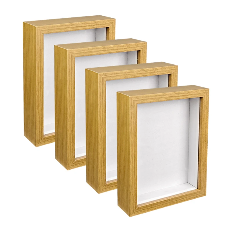 Creative A4 Size Black Rectangle Frame Shadow Box for Portrait Flower Animal Scenery Subjects with Black Frame