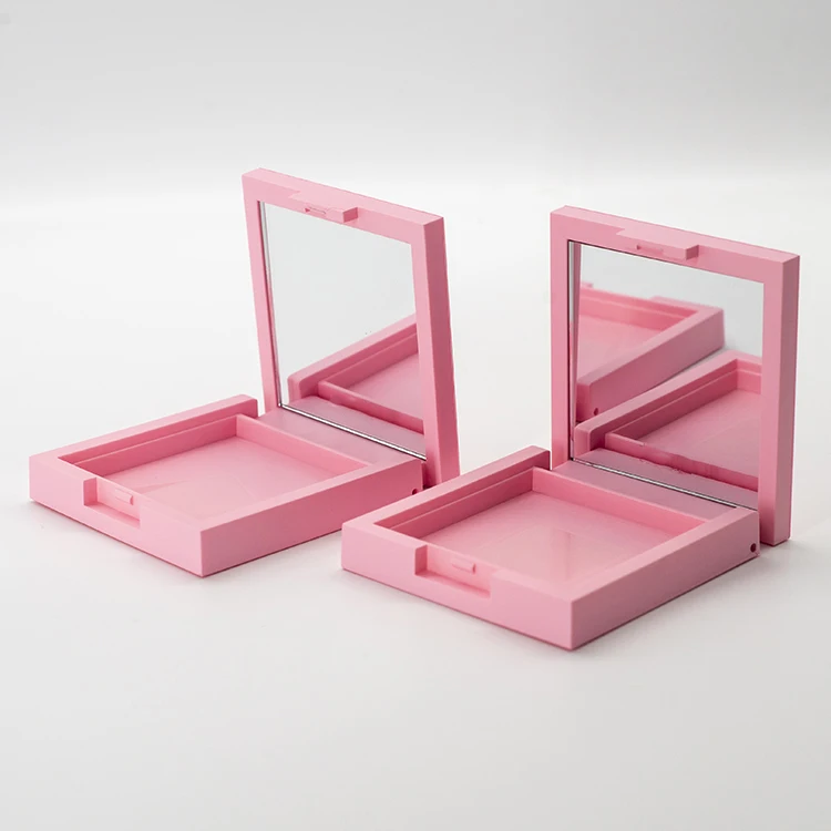 uv oval diamond pink gold compact powder case acrylic blush banana foundation makeup empty highlighter compacts case