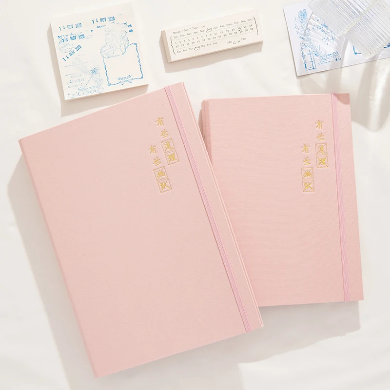 Retro A5 PU Leather Softcover Spiral Notebook B5 Literary Fabric Note Book for Students Custom