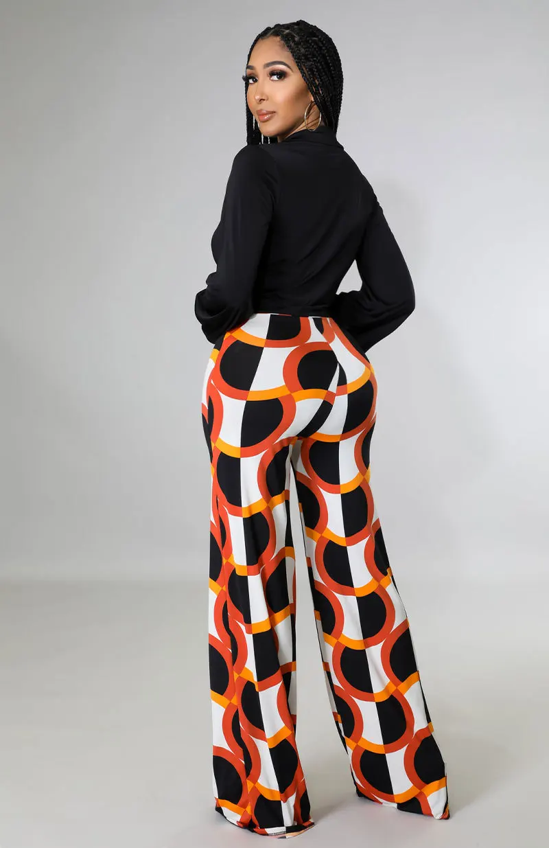 Casual Design Sense Polyester Printing 2022 Spring Clothes Tether Loose V-Neck Sexy Two Piece Set