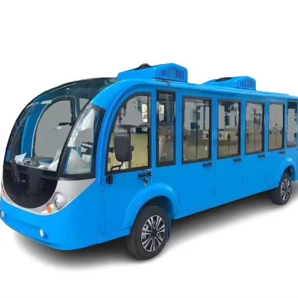 Electric Tourist Bus Sightseeing Car Blue 8 - 14 Seater  CE Approved