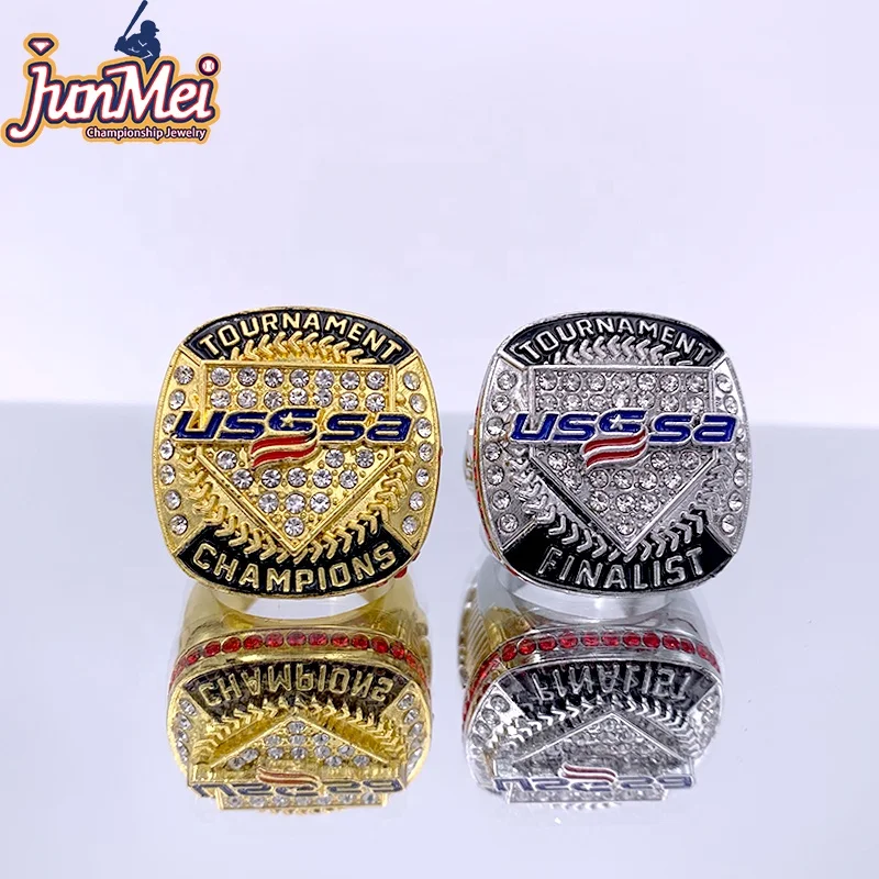 
Stock item usssa tournament gold champions & silver fianlist baseball championship rings size 11 