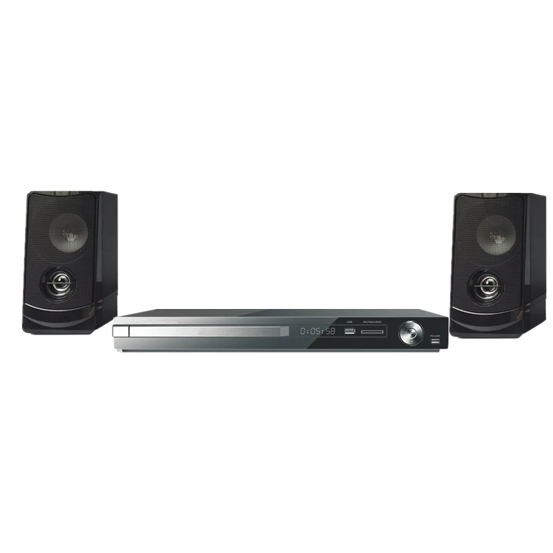 DVD-TKM320 USB SD DVD Полный металлический домашний dvd-плеер с 2 динамиками пульт дистанционного управления и светодиодный