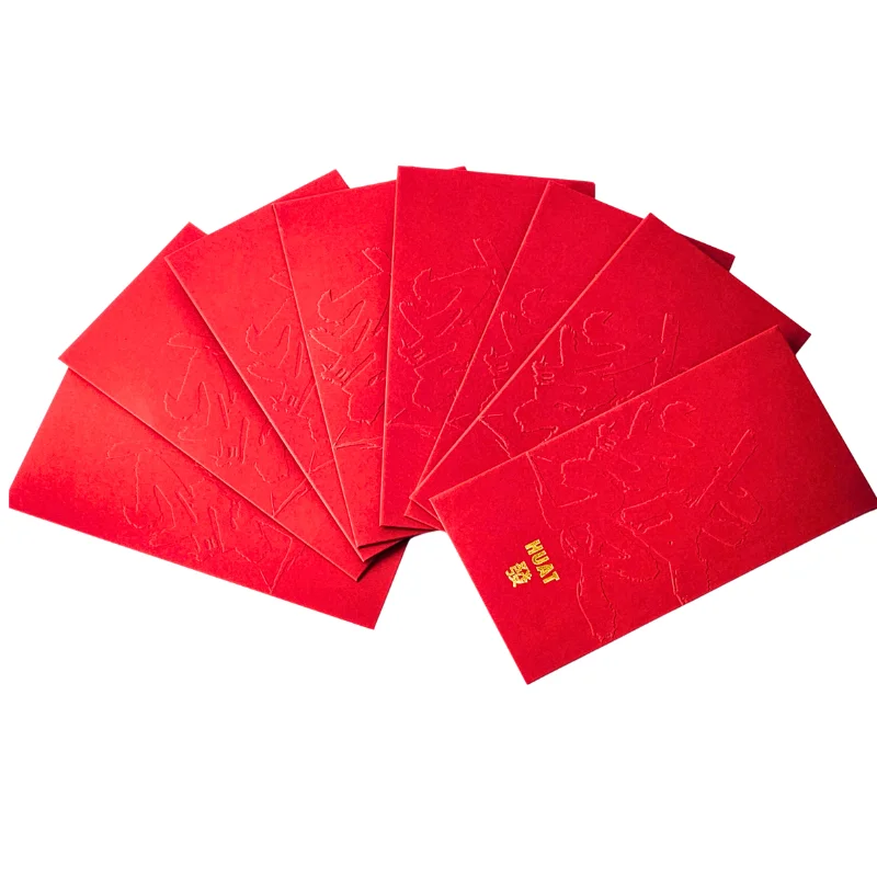 Hot Sale Custom Logo Embossed Paper Red Chinese Money Gift 2025 Year of Snake Lucky Money Envelope for Lucky Gift Money
