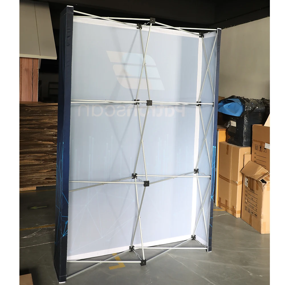 Tianyu Portable Aluminum Display Advertising Banner Tension Fabric Spring Stand Tradeshow Pop Up Display Stand