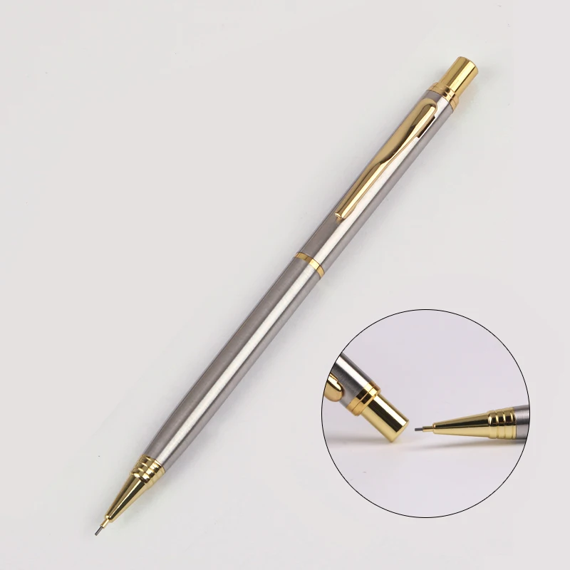 Wholesale and Retail Engraved Custom Pencil Cute High Quality Metal Mechanical Pencil with Eraser Tips for Kids