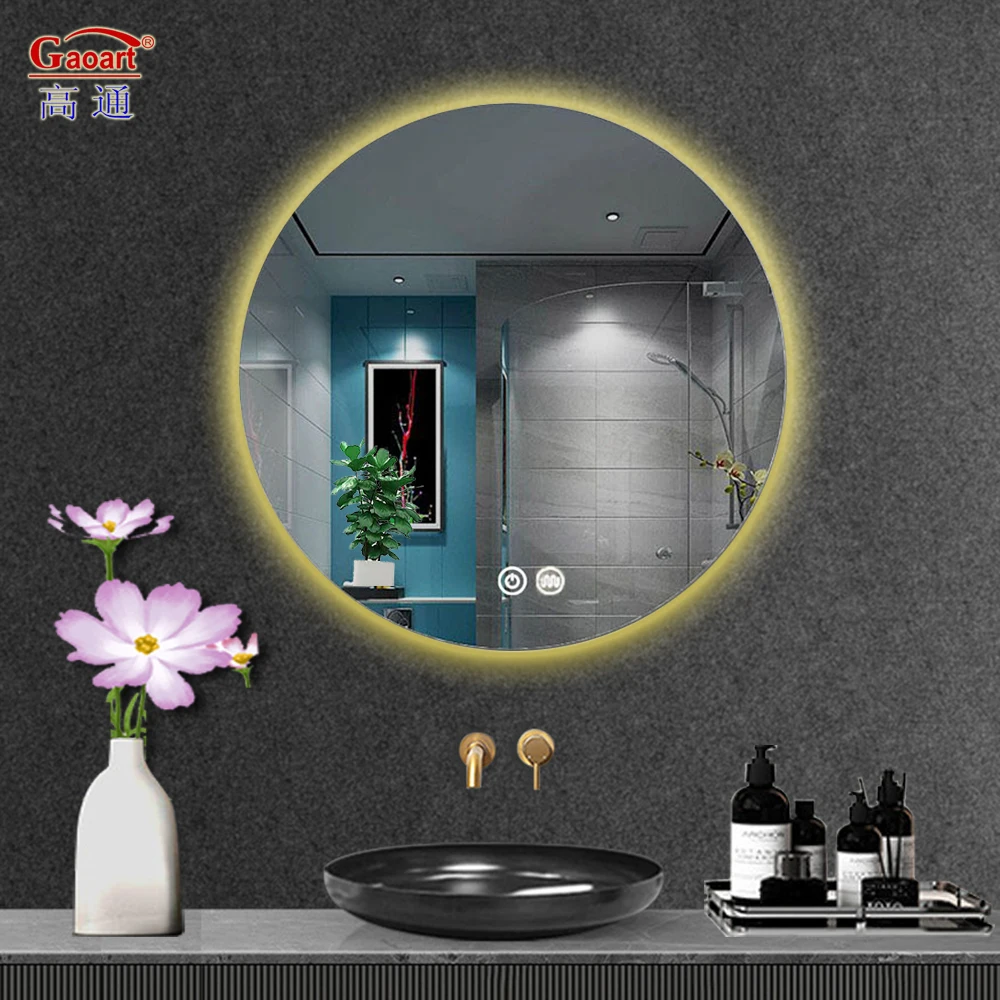 Bath Room Smart Fitness Backlit Espejo Inteligente Infinity Round Shower Bathroom Led Light Mirror