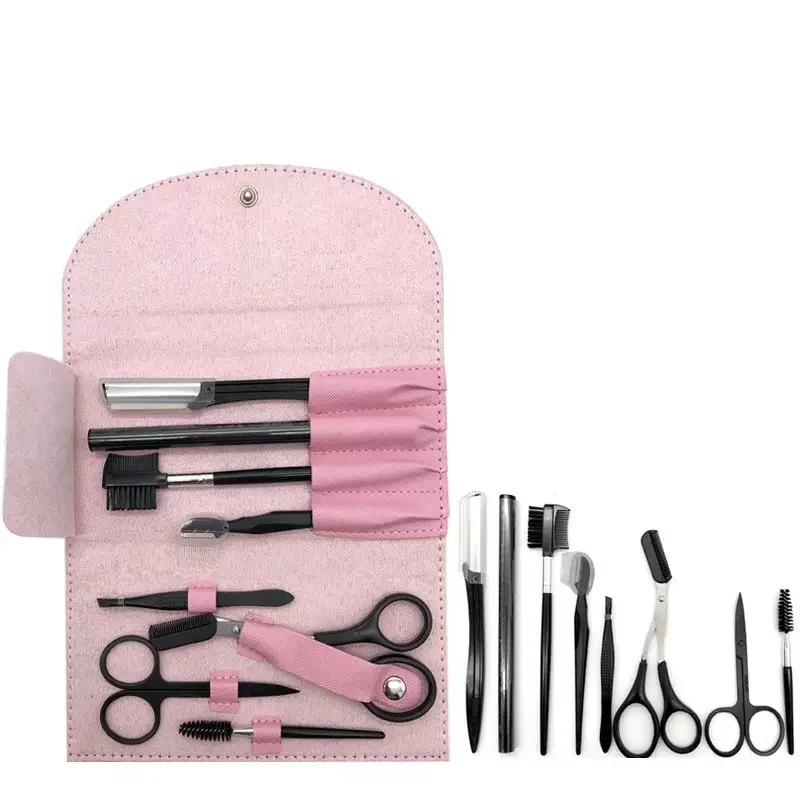 8 Pcs Makeup Tools Kit Eyebrow Trimmer Set Scissors Tweezers  Razor Scraping Eyebrow Comb Razor Eyebrow Clip