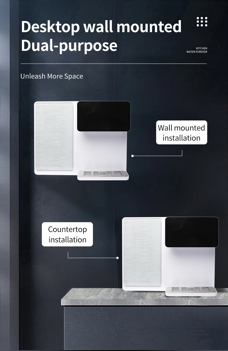 Desktop Reverse Osmosis System Hot And Cold Water Cooler Dispenser Machine With Water Filter