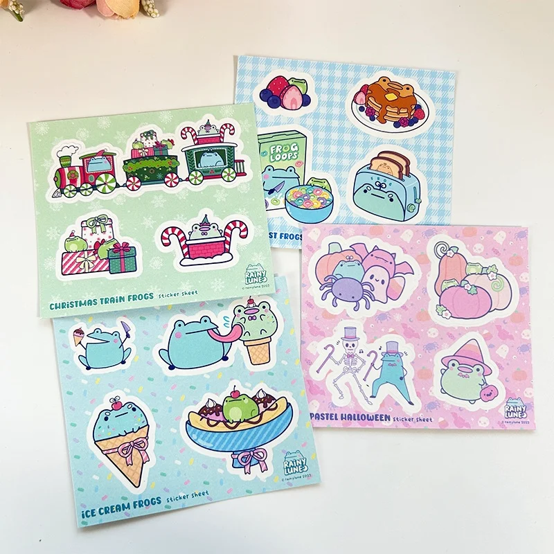 Factory Price Full Color Custom Design Adhesive Vinyl Stickers Removable Vinyl Waterproof Kiss Cut Sticker Sheet for Decoration