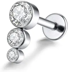 wholesale ASTM F136 titanium G23 Internally Threaded Tragus Shiny Earring Jewelry Set