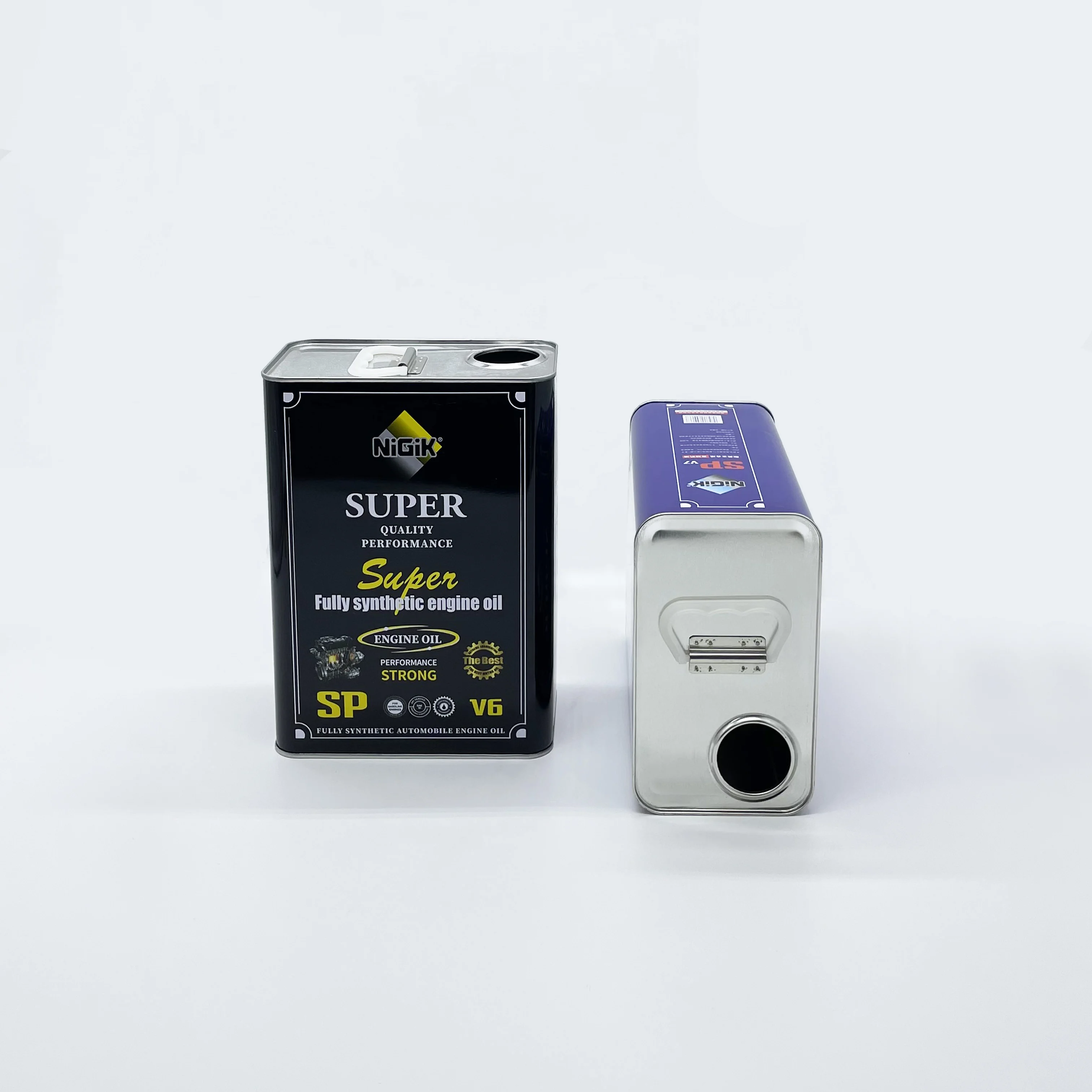 Good sealing tinplate material 4 liters lubricant oil tin can with plastic handle