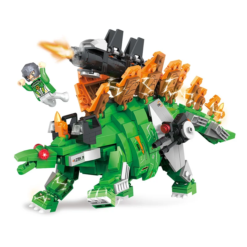 COGO High Quality Kids DIY Build Blocks Dinosaur Mecha Series Assemble Game Abs Plastic Building Block Toys