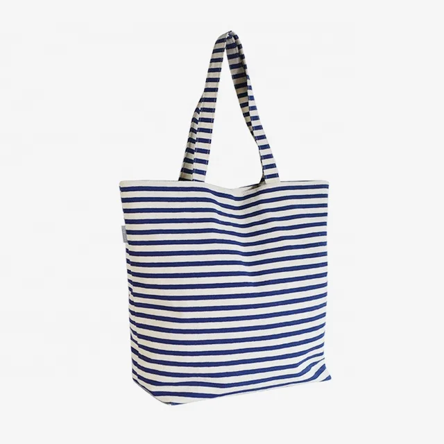 
marine style stripe beach tote bag women canvas tote bag 