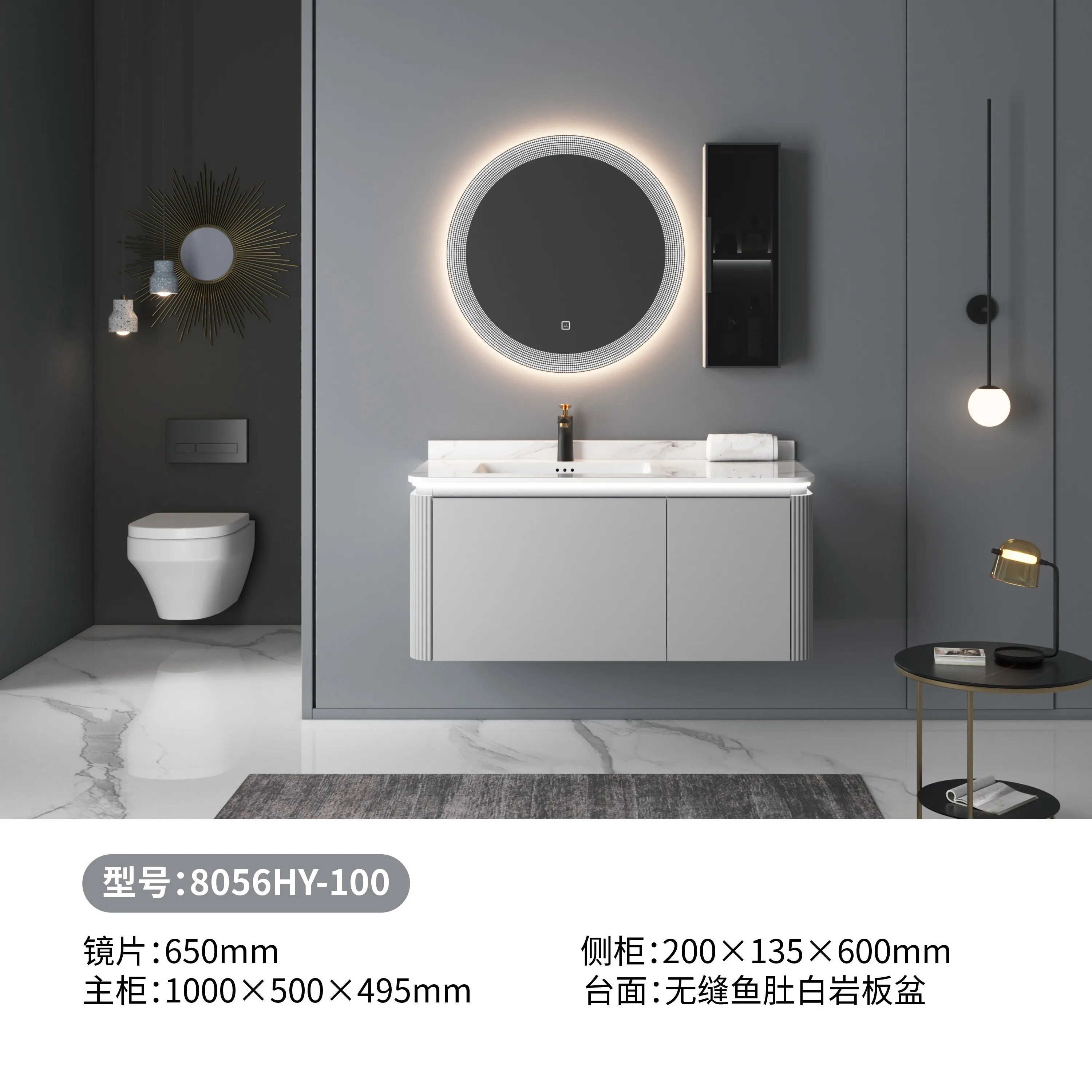 Wall Mount One Drawer Hanging Cabinet Vanity Luxury Bathroom Furniture Factory Direct With Sink