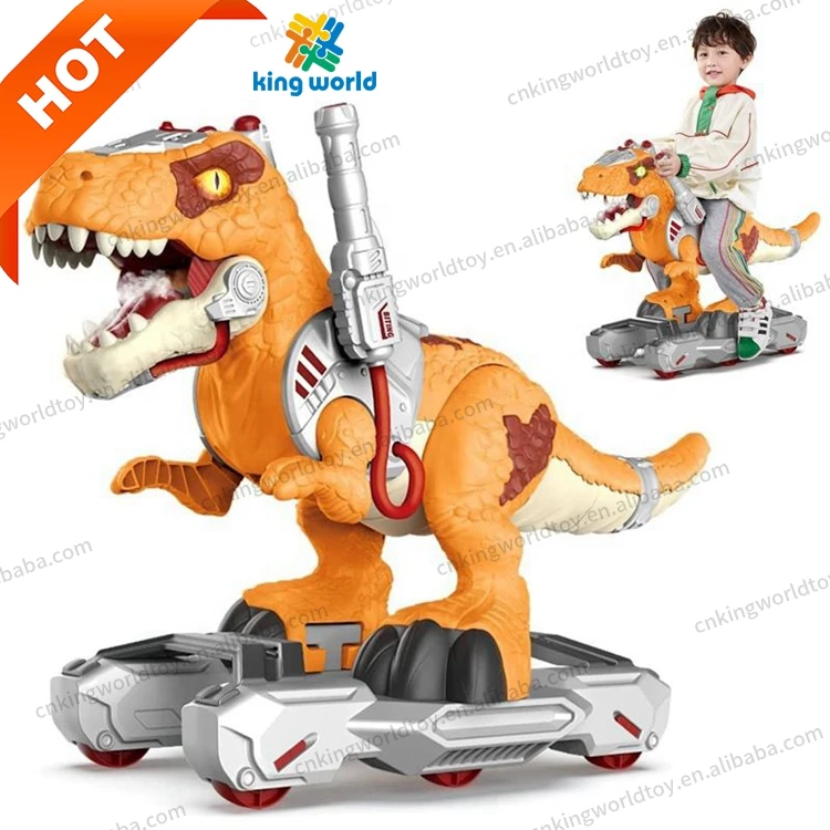 Electric Animal Spraying Smoke Dinosaur Roaring Sound Kids Big Size Sliding Ride On Dinosaur Scooter with Music and Light