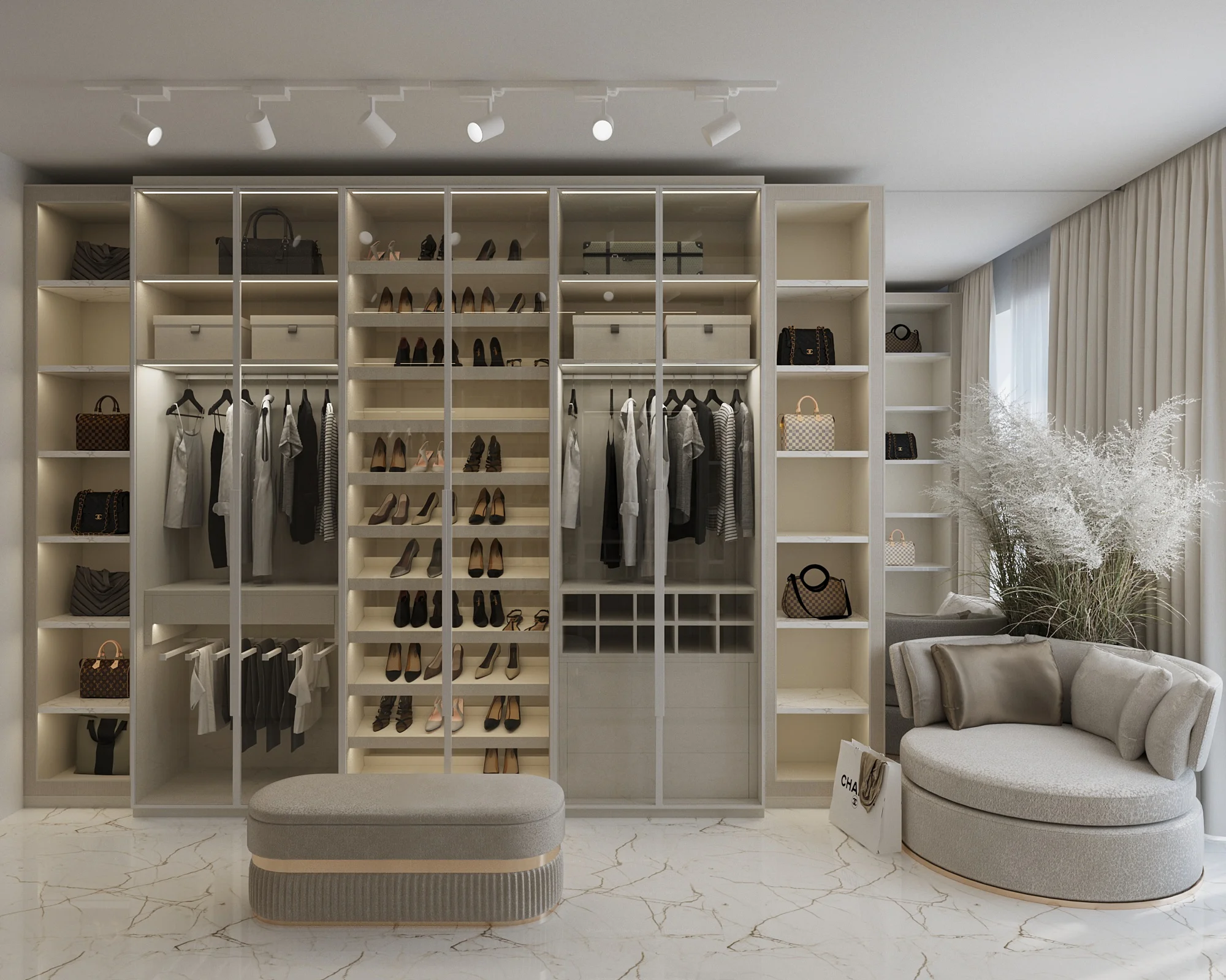 Custom Modern Bedroom Furniture Storage Clothes L-Shape Dressing Design Room Plywood Material Sliding Door Wardrobes For Men