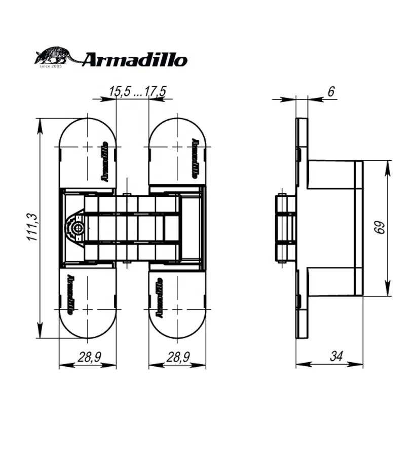 3 way Adjustable Concealed Door Hinge for wood door