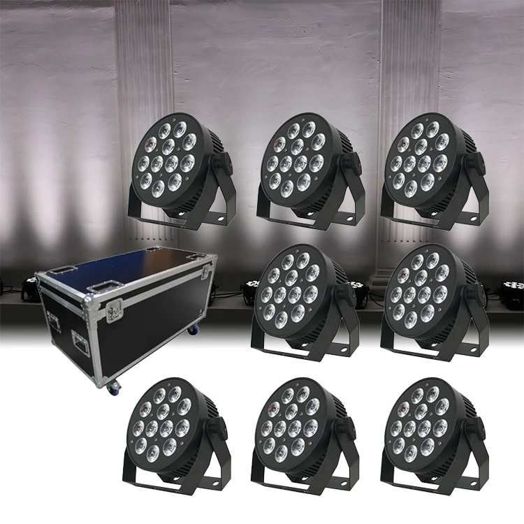 8 шт. 12x10 Вт Rgbw 4 в 1 Dmx512 алюминиевые светодиодные плоские огни с полетным корпусом