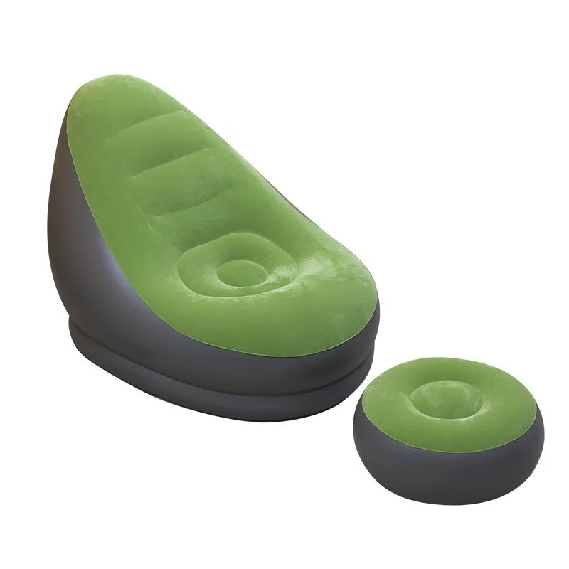 Outdoor inflatable sofa Flocked With Footrest inflatable chair ottoman Inflatable Sofa Office Soft leisure nap sofa foot pad