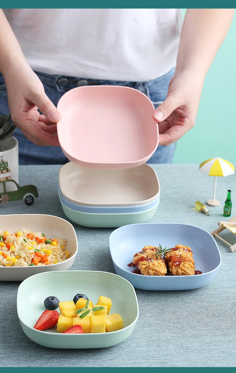 Multipurpose hot sale new design 13cm deep square dish spit bone home small dinner plate set salad bowl