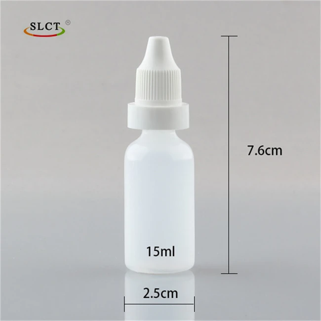 15 ml  Empty Plastic Squeezable Clear Bottles with Dropper Tip Cap for Medical Eyes Liquids E Liquids