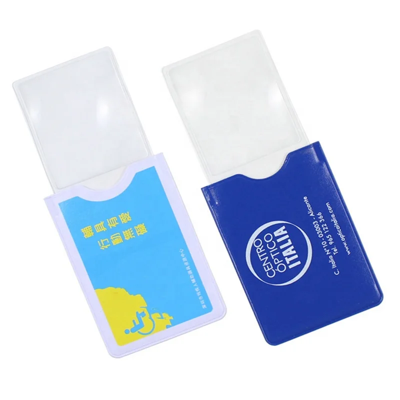 Customized Artwork Design Credit Card Size PVC Card Magnifier Business Card Promotional Gift Magnifying