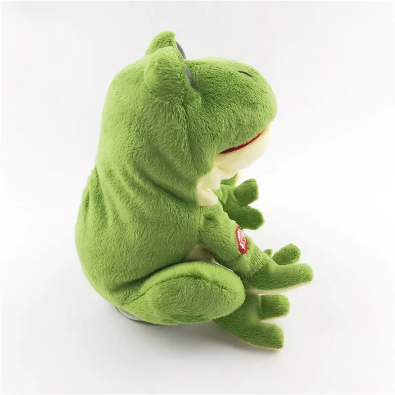 Электрическая Повторяющая что вы говорите мягкая зеленая лягушка плюшевая игрушка для поющих лягушек