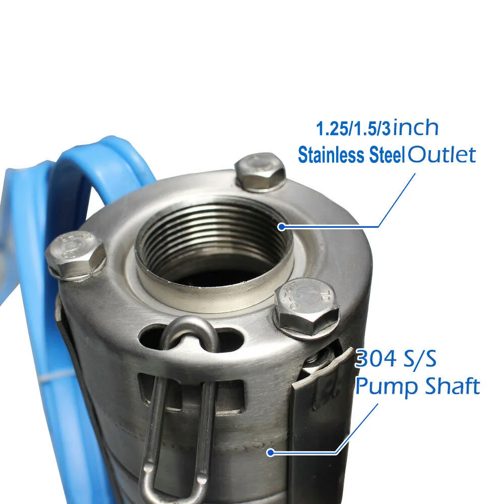 ZRM 4Inch 2.2kw 3HP 50HZ High Lift Electric AC Stainless Steel Deep Well Submersible Borehole Water Pump