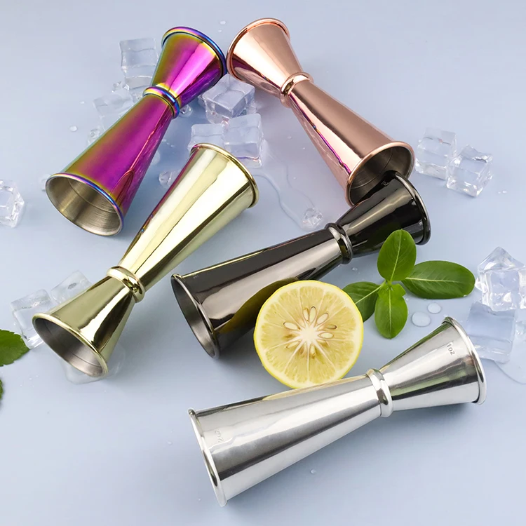 Custom Metal Jigger 2 oz 1 oz Stainless Steel Double Cocktail Jigger Alcohol Measuring Cup For Bartending