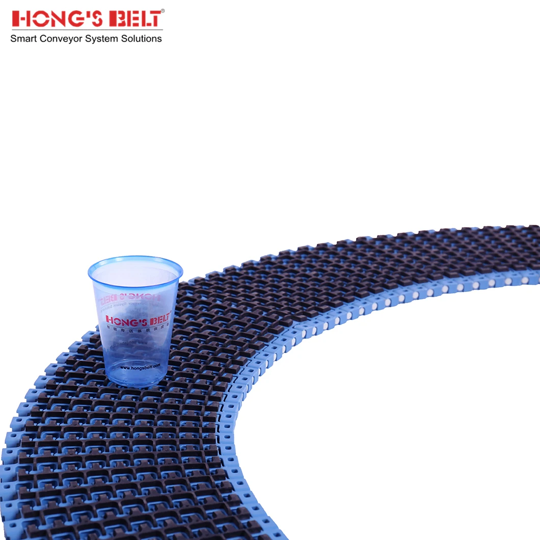 HongsbeltS-500EL Plastic link hot sale air conveyor electric motor conveyor belt 500 series Flex flush grid modular plastic belt