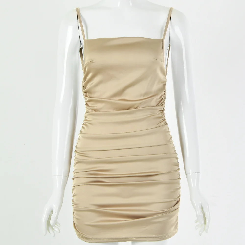 Panic Buying Washable Women Autumn Sexy Casual Dresses Knee Length Collarless Sleeveless Night Club Dress