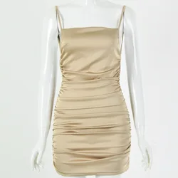 Panic Buying Washable Women Autumn Sexy Casual Dresses Knee Length Collarless Sleeveless Night Club Dress