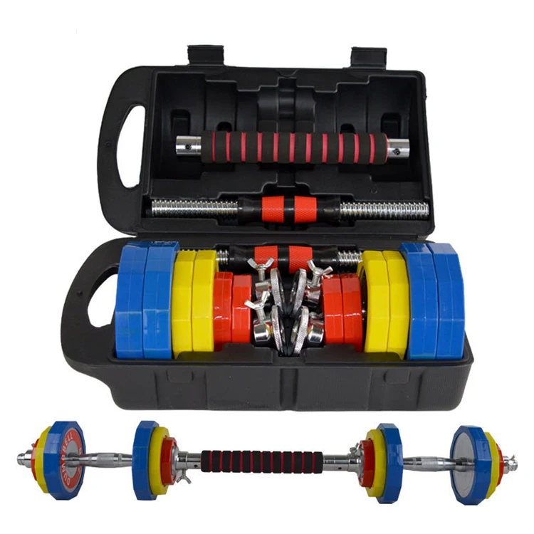 Colorful Adjustable Dumbbells 20kg Set Non Slip Grip Fitness Gym Home Weight Lifting Hand Dumbbells for Strength Training