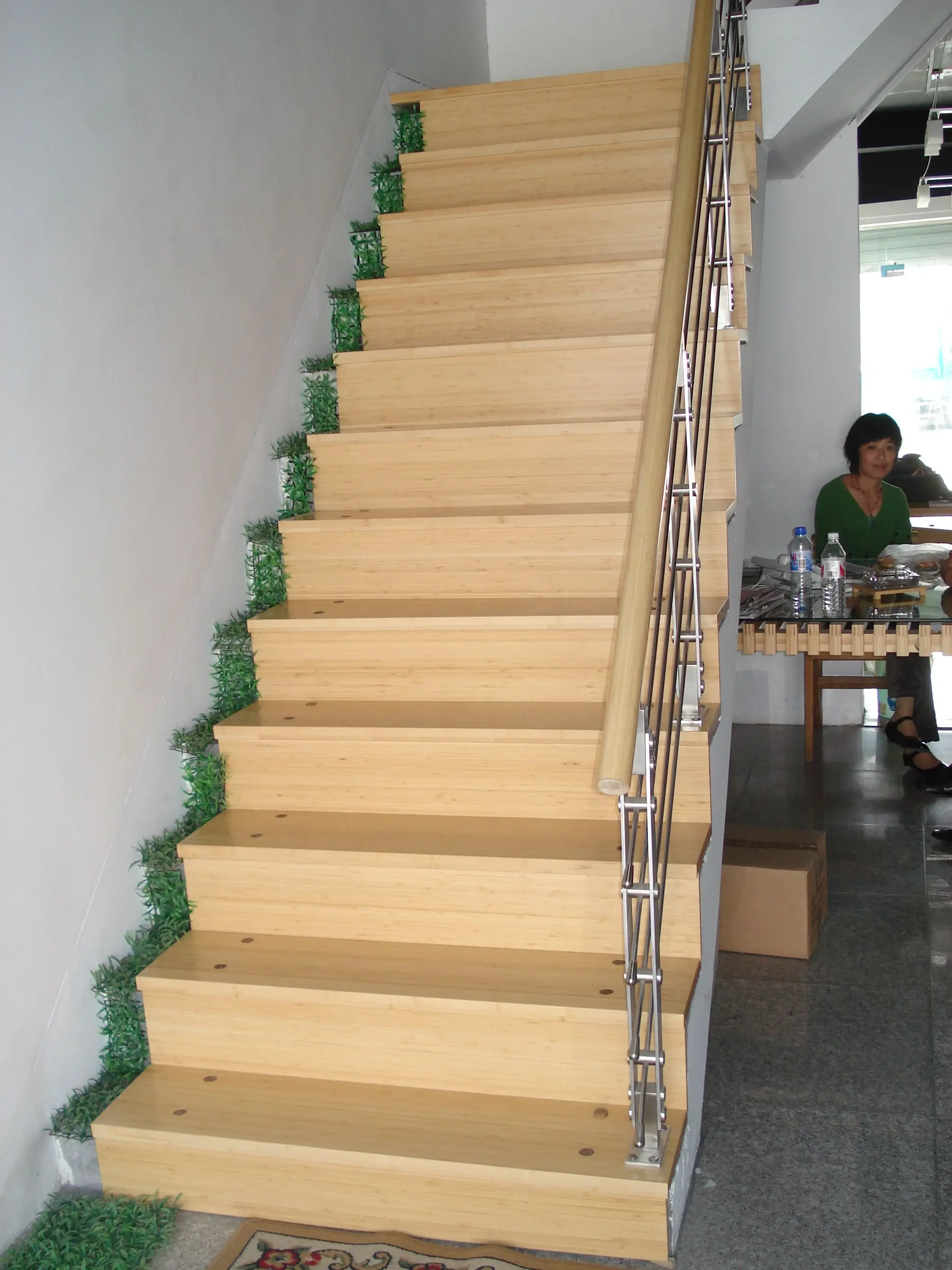 Best Selling Bamboo Stair Tread Carbonized Horizontal Solid Bamboo Staircase