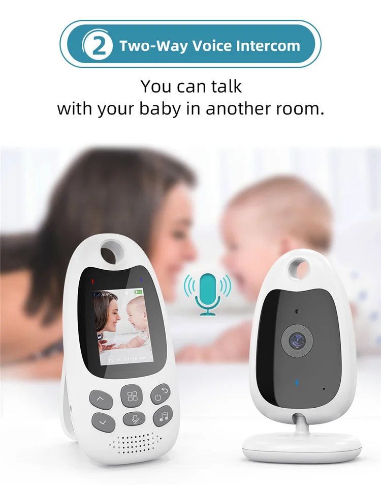 2 0 дюймов Way Talk ночного видения IR LED контроль температуры Колыбельная Смарт Беспроводная видеоняня для ребенка; VB610