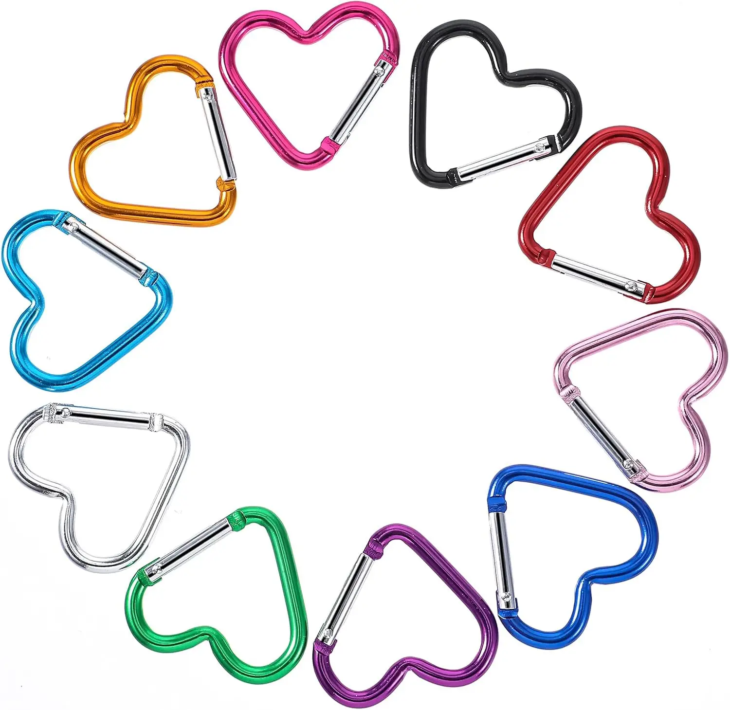 Heart Shape Carabiner Metal Clip Heart Shaped Carabiner Keychain Cute Carabiner for Camping Accessories