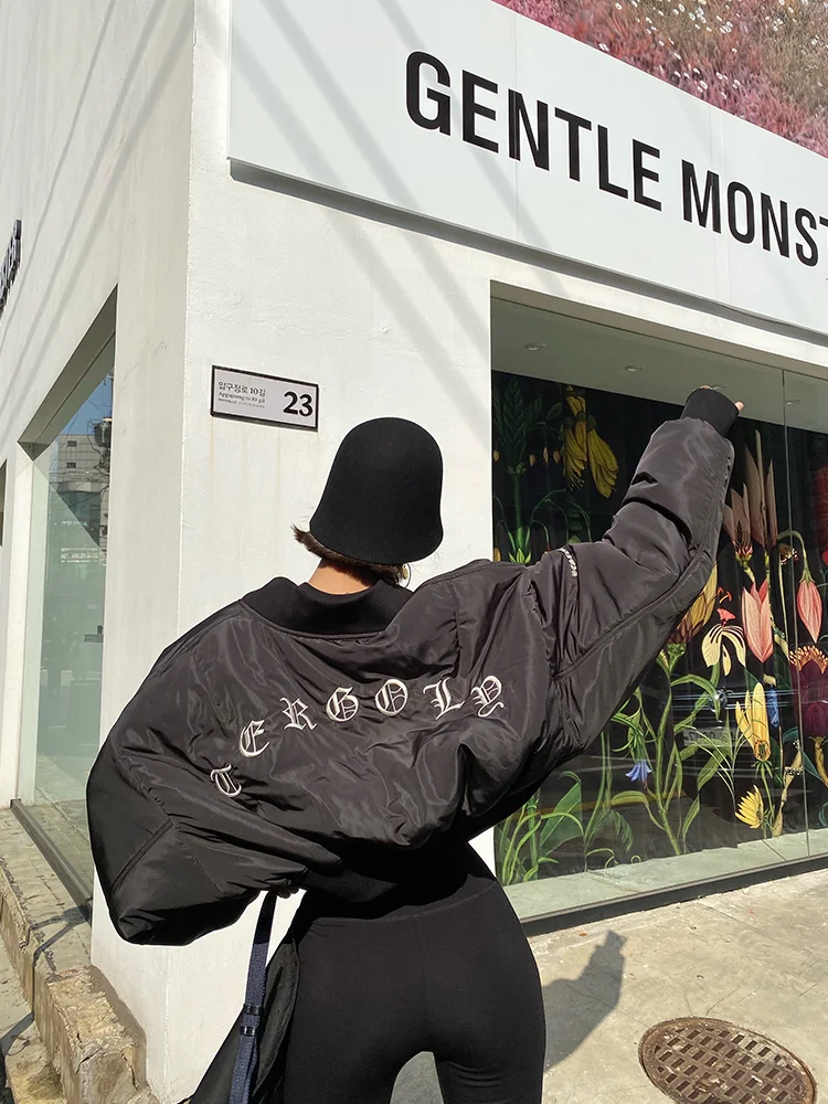 Модные черные женские куртки и пальто, куртки-пуховики на заказ для женщин