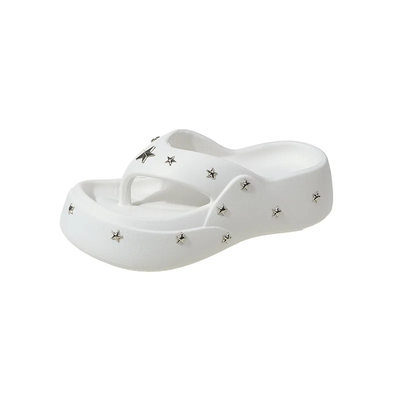 Flip Flops Slippers Women Wear Thick Soles Of Bottom Sandwiches Slipper Seaside Beach Non -Slip Casual Sandalwood