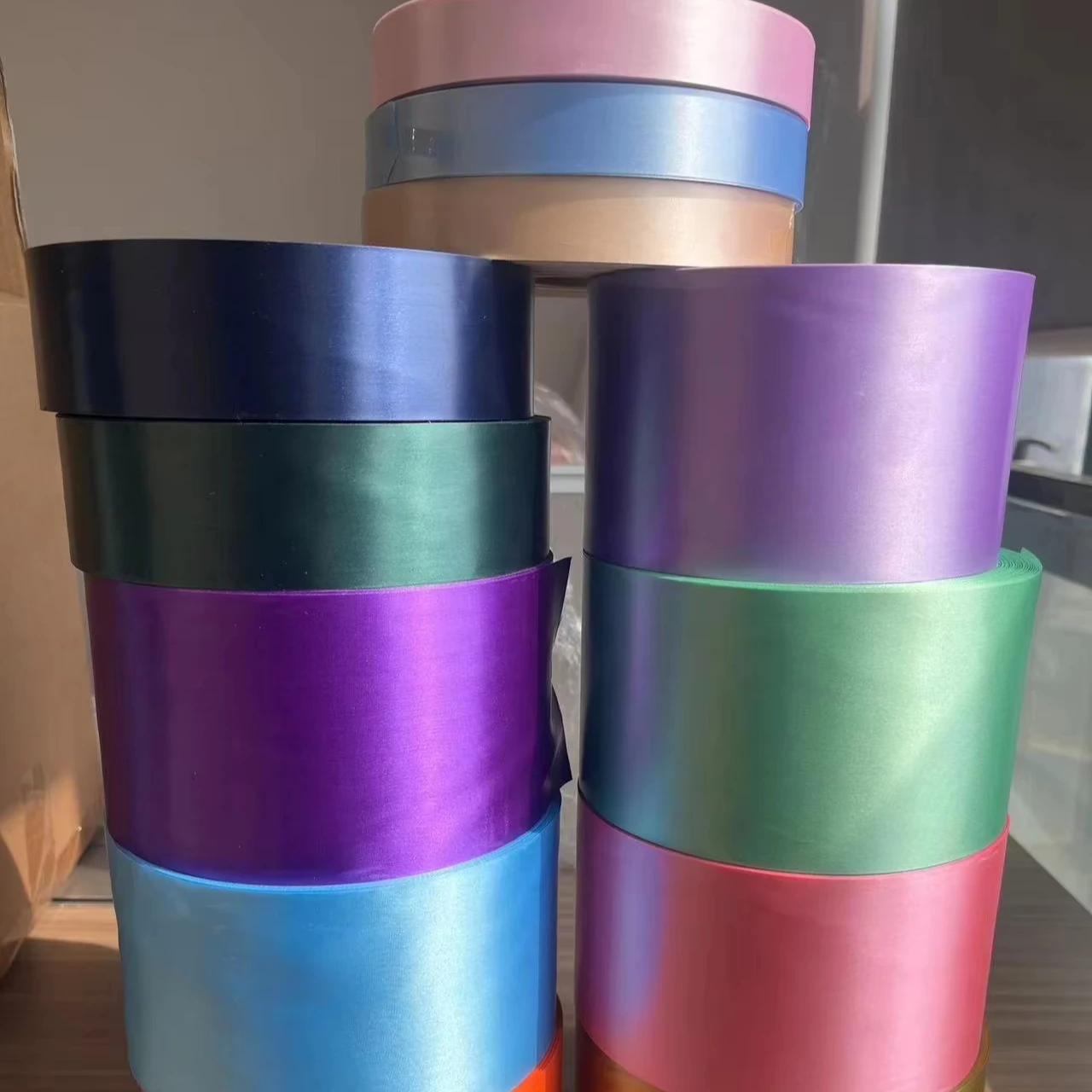 High Quality Multicolored 2 Inch Satin Ribbon Roll Single Sided Cheapest Super Soft Satin Ribbon For Gift Packing