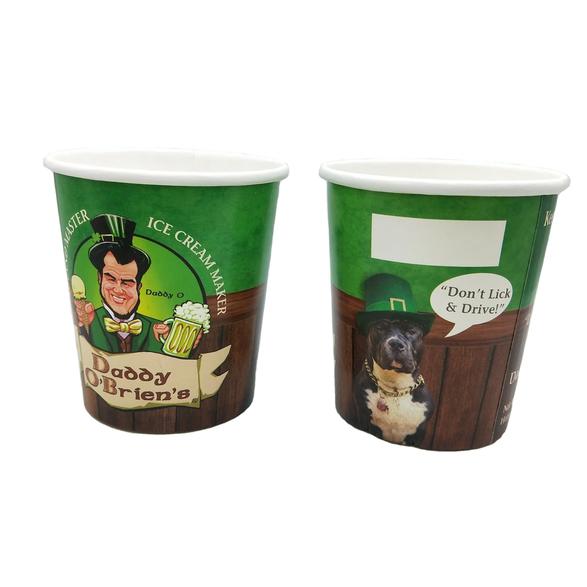 16oz biodegradable ice cream yogurt paper cup cartoon paper bowl customized ice cream  paper cup