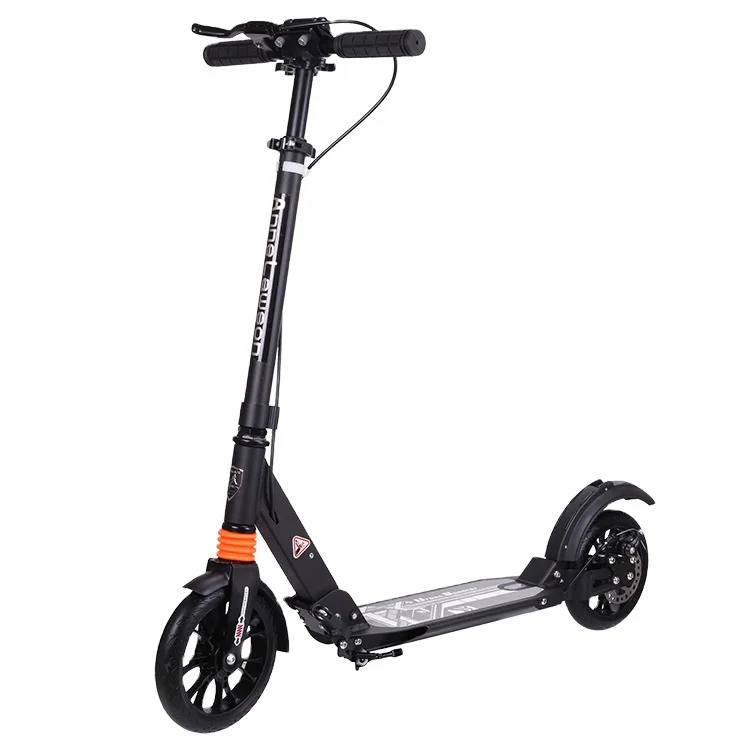 Алюминиевый складной двухколесный скутер для взрослых и детей, дисковый тормоз, пружинный амортизатор