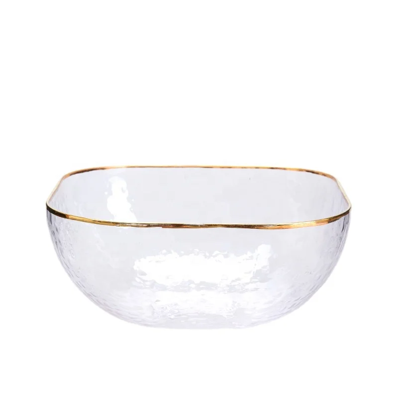 Wholesale kitchen glassware glass salad bowl set,glass serving mixing bowl 4 5 6 7 8 9 10inch bowl tableware