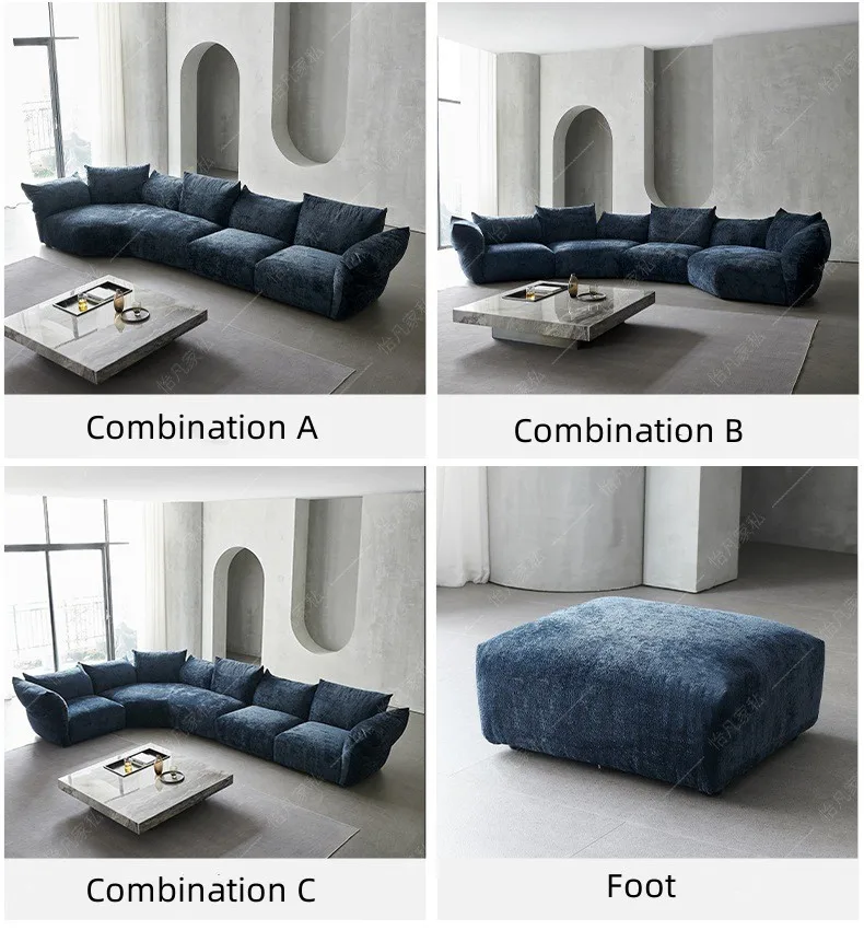 YASITE Light Luxury 1/2/3-seater L-shape Fabric Edra flower fashion Modern Sofa Set for Living Room furniture