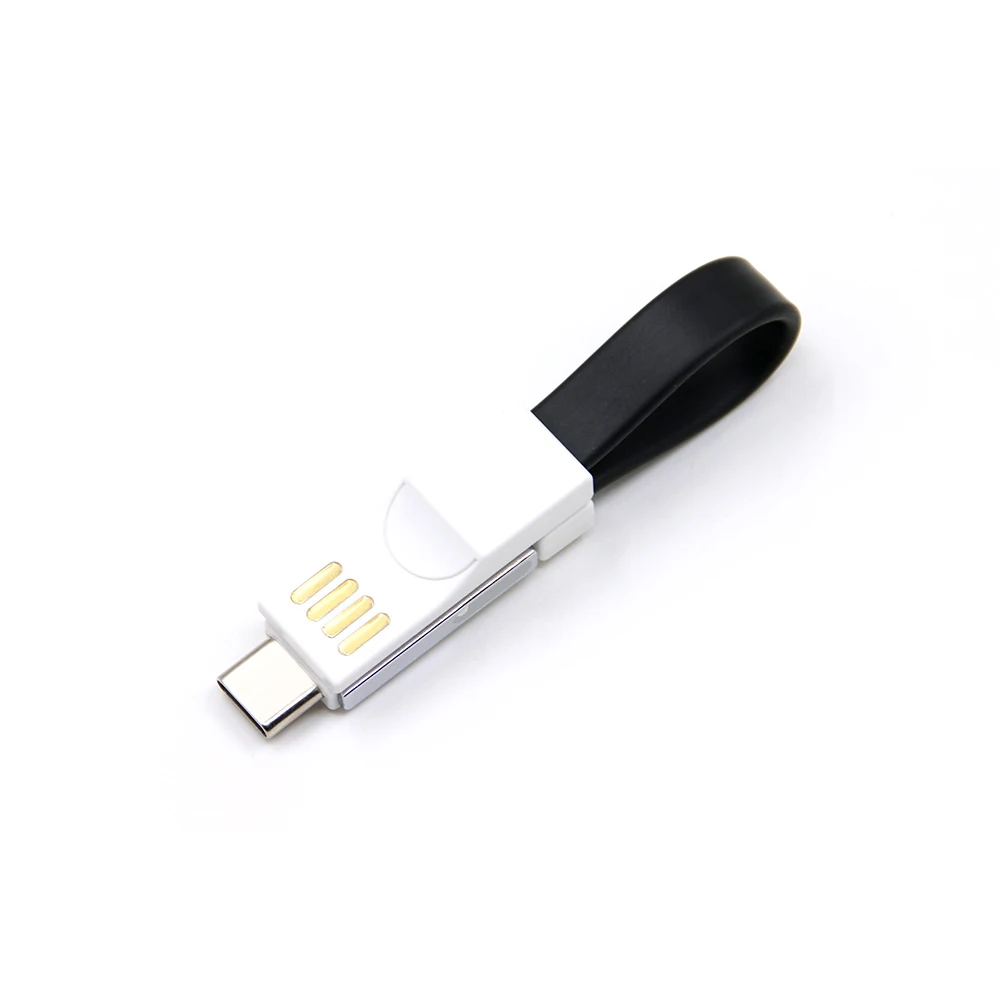 Free Sample Customized LOGO 3 in 1 Magnetic Keychain USB Charging Cable Portable USB Charger Cable