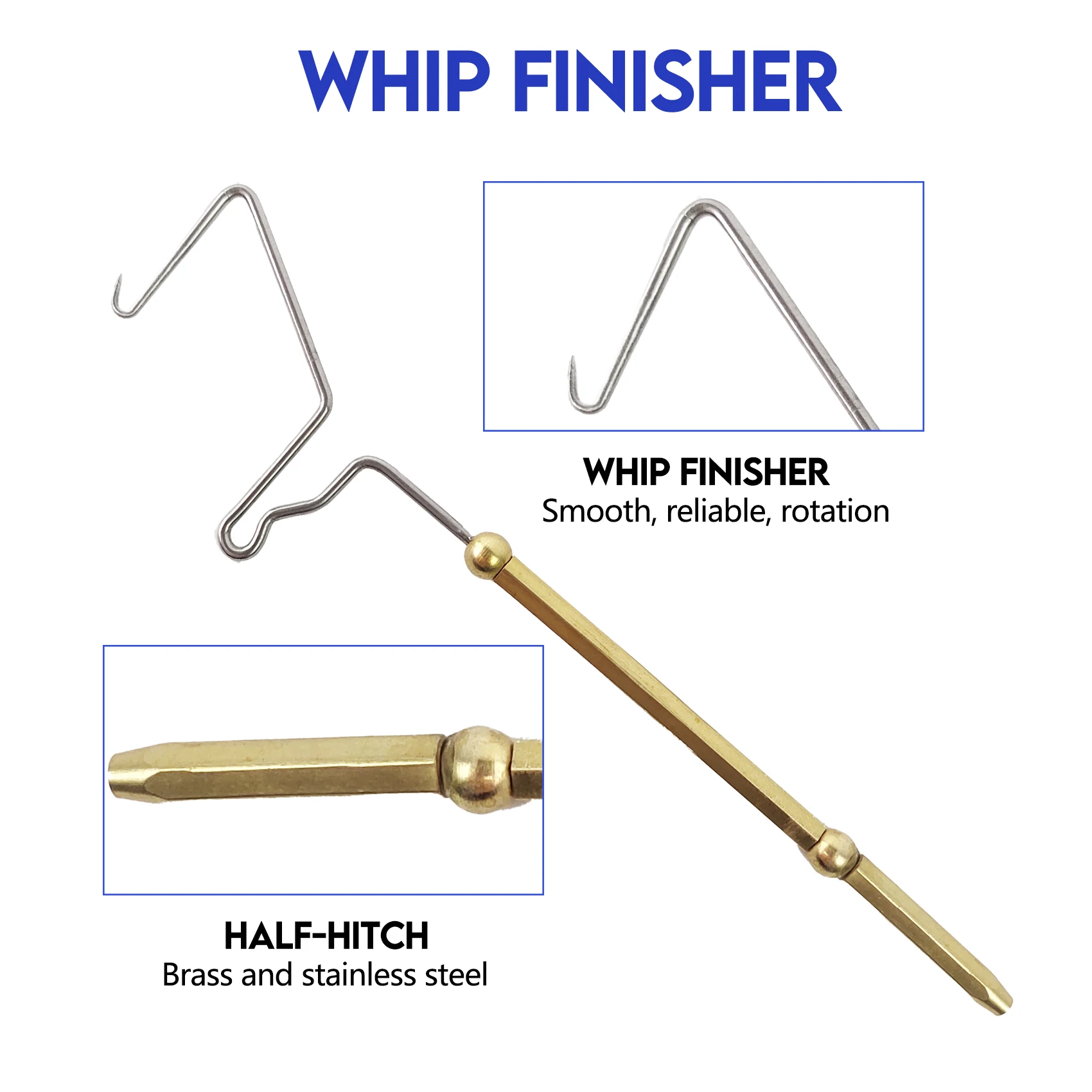 Fly Tying Tools, Fly Tying Kit with Standard Ceramic Bobbin Holder, Threader, Whip Finisher, Hackle Plier, Bodkin B06