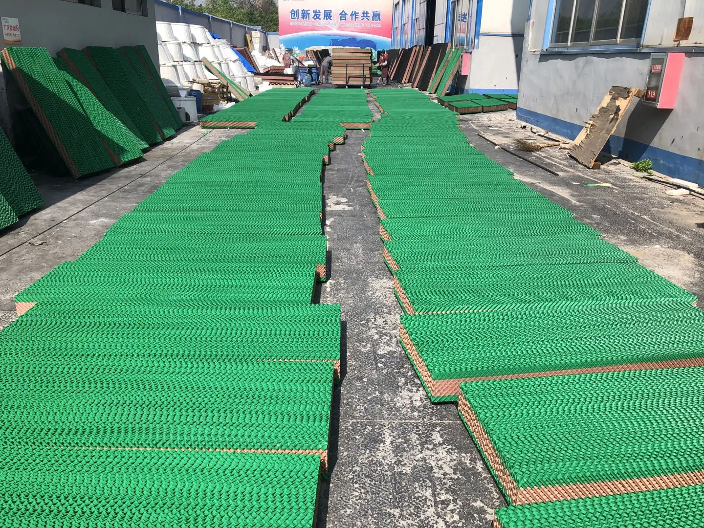 Greenhouse climate control systems, water cooling pad, green color cooling cell pad
