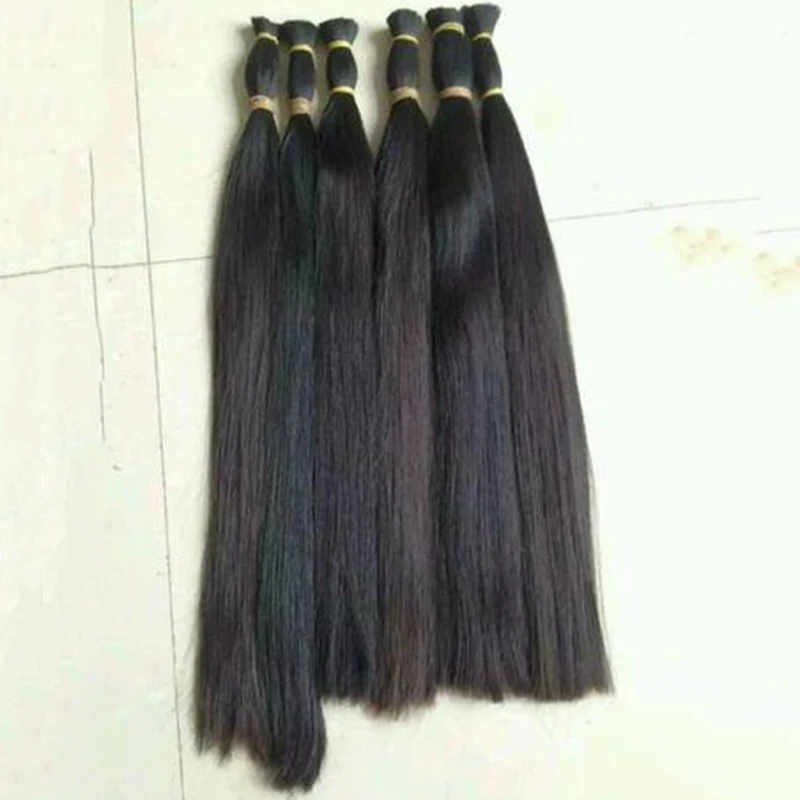 32 34 36 38 40 Inch Raw Indian Straight Hair Weave , Peruvian 100% Human Hair Extensions , Human Braiding Hair Bulk No Weft