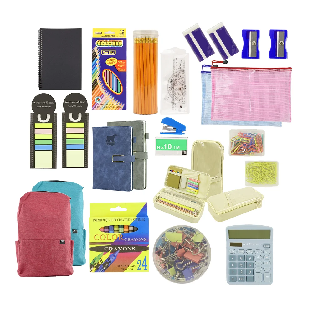 Wholesale High Quality Art Supplies Customizable Design Kids Stationery Set With Pencil Case Gel Pen Pencil Ruler Eraser