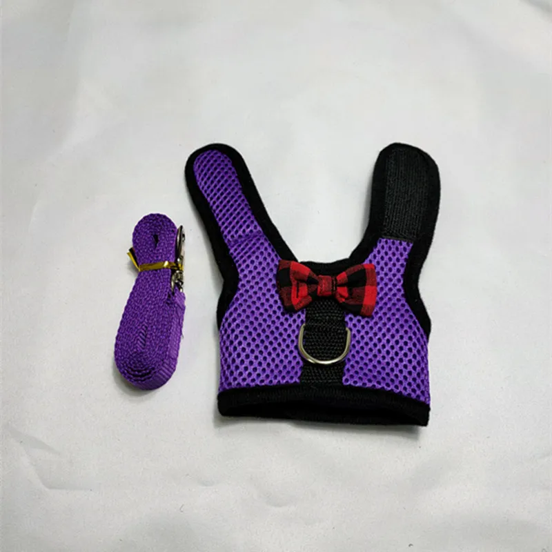 Harness Leash Set Soft Bunny Rabbits Adjustable Small Animals Elastic Leash Vest Clothes Leash Chest